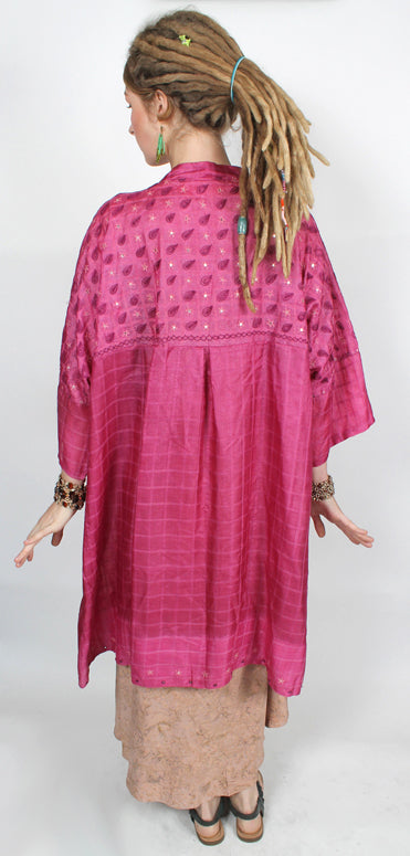Sunheart  Coat Silk Jacket Embroidered Beaded Sml-6x Plus