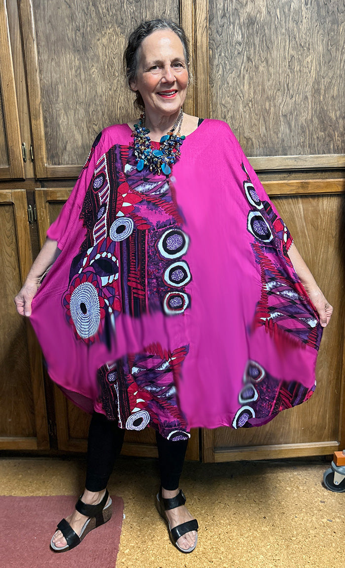 Haight-Ashbury Caftan Tunic Top Boho Hippie Chic Resort Wear Sml-5X