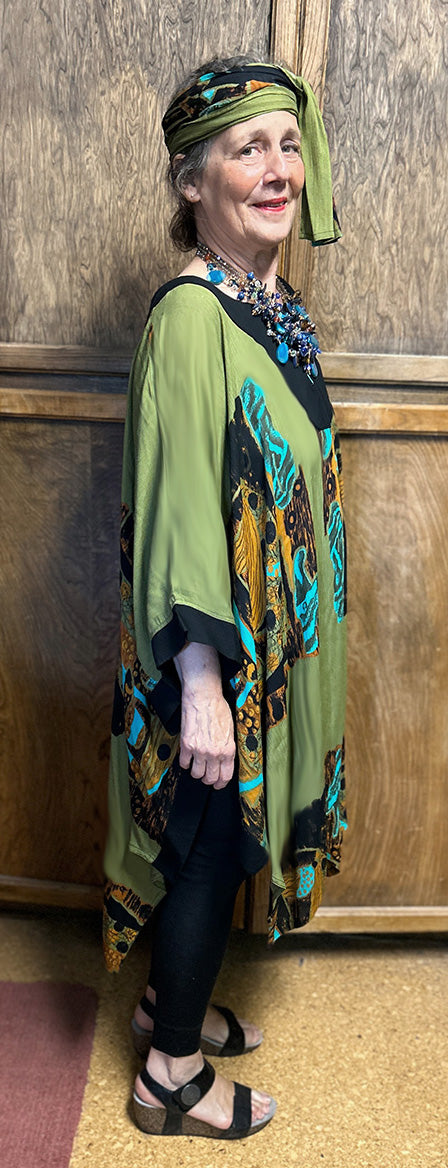 Soul Train Caftan Tunic Top Boho Hippie Chic Resort Wear Sml-5X+