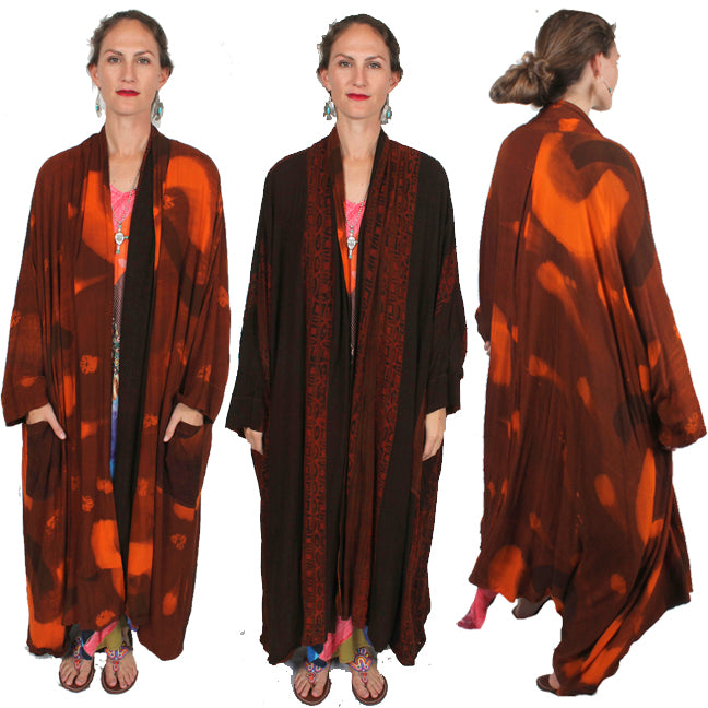 Sunheart Avalon Batik Duster Coat Reversible Resort Wear Boho Plus Sml-8X
