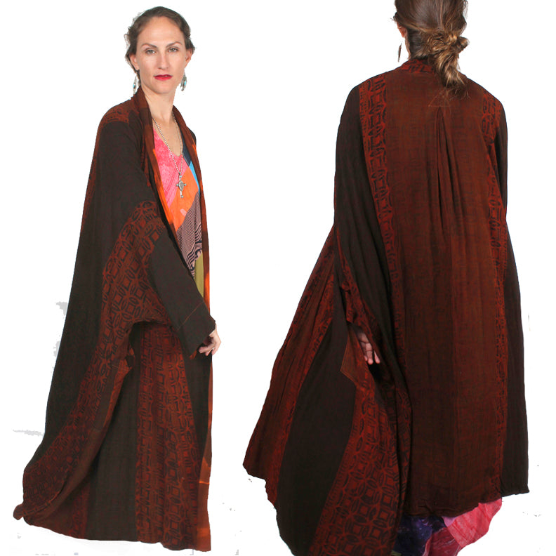 Sunheart Avalon Batik Duster Coat Reversible Resort Wear Boho Plus Sml-8X