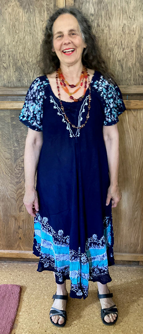 Sunheart Embroidered short-sleeve Summer Dress Boho Hippie Chic Resort Wear Sml-4x+