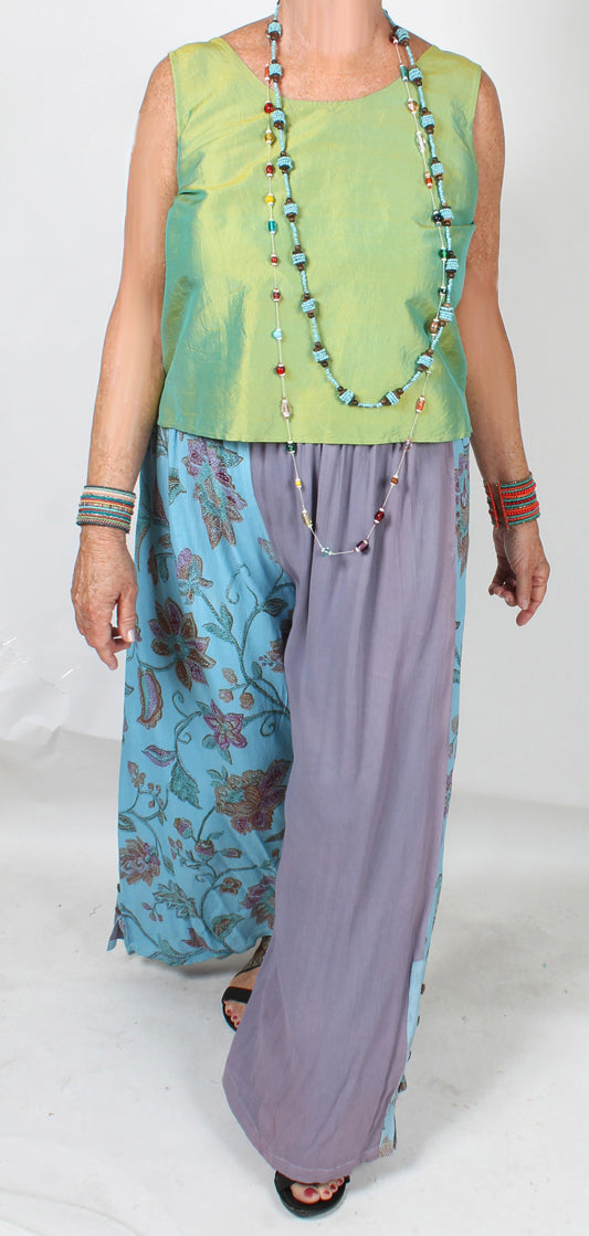 Tienda ho Cornflower Blue Boho Pants Nothing-Matches Hippie Chic Resort Wear Sml-2x+