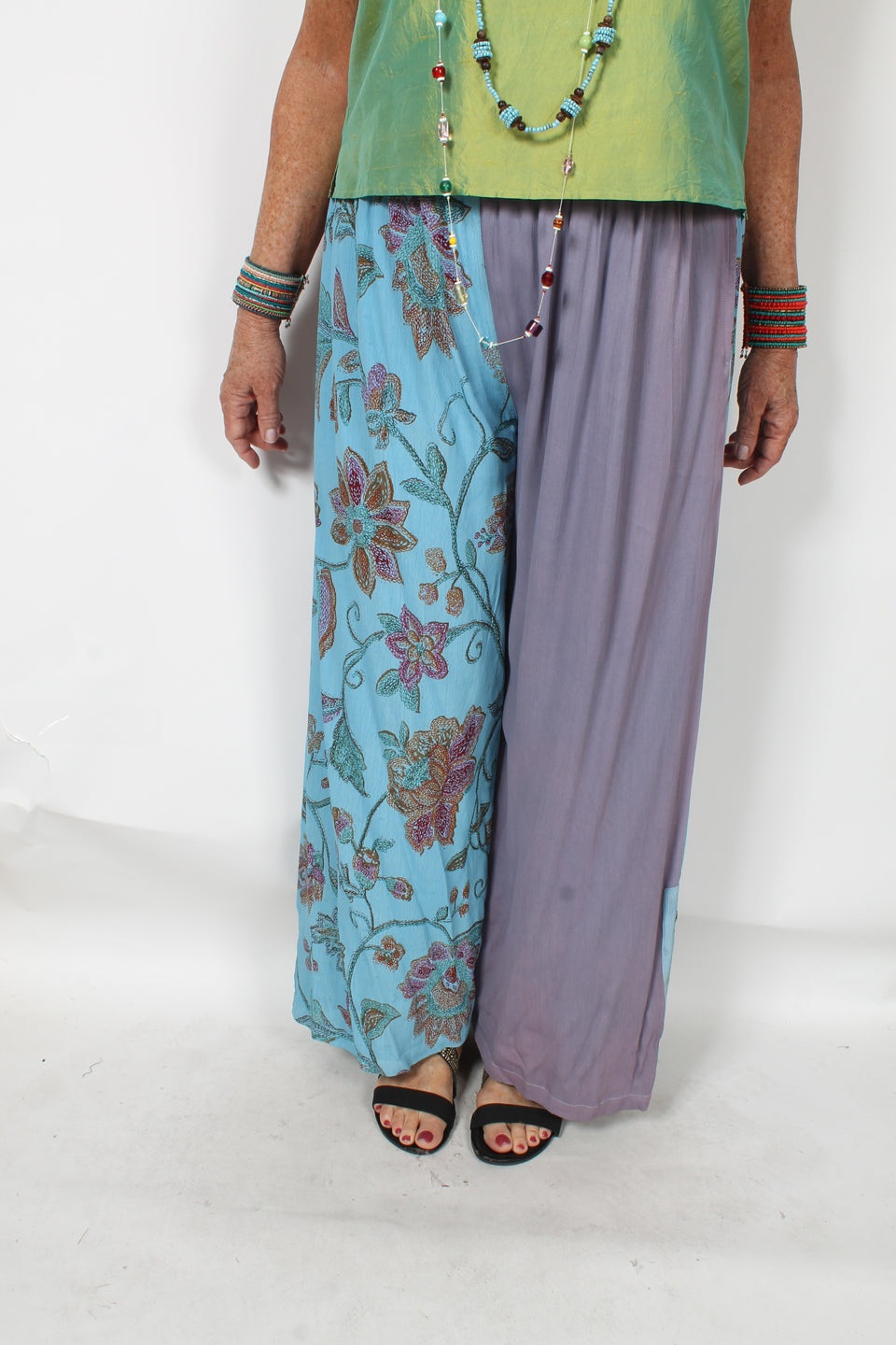 Tienda ho Cornflower Blue Boho Pants Nothing-Matches Hippie Chic Resort Wear Sml-2x+