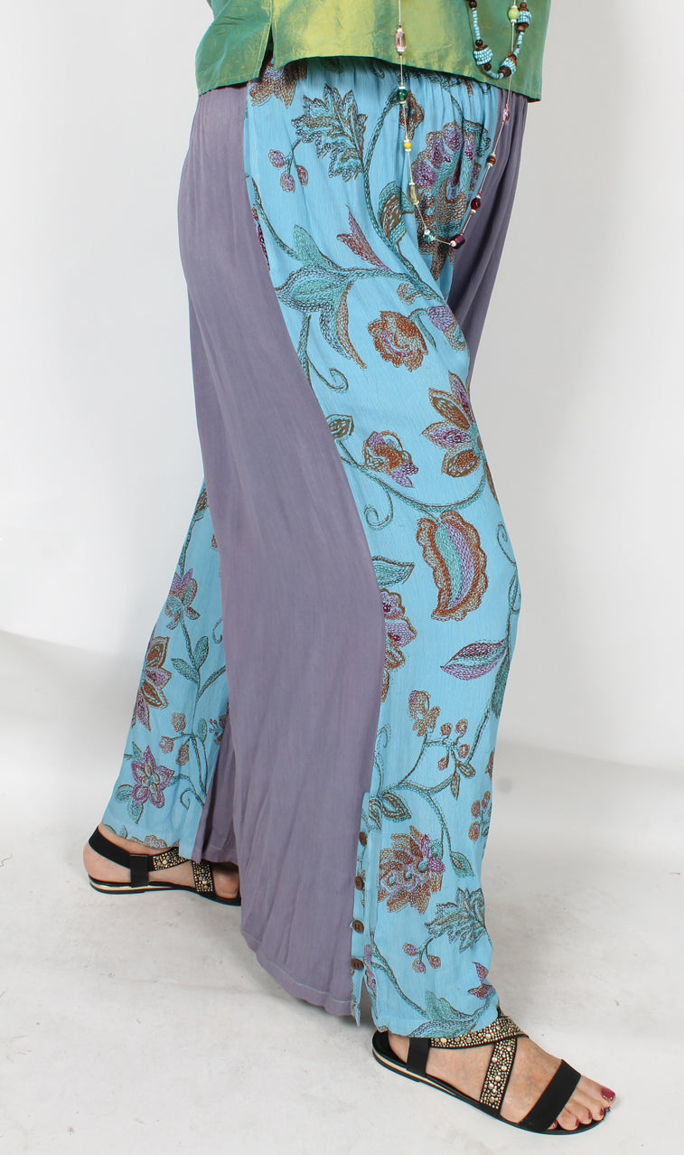 Tienda ho Cornflower Blue Boho Pants Nothing-Matches Hippie Chic Resort Wear Sml-2x+