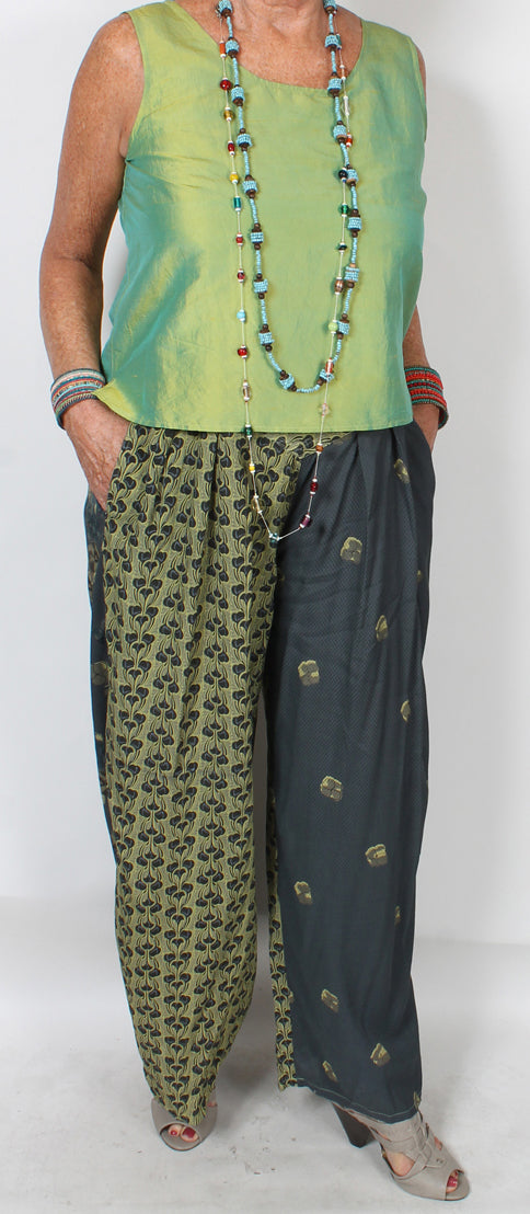 Tienda ho Olive & Gray Boho Pants Nothing-Matches Sml-2x+