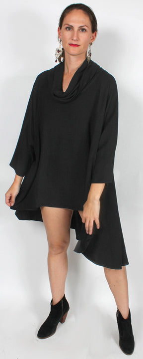 Double Dip Dye & Abstract Roses Dairi Fashions Cowl Sutra High-Low Plus Tunic or Dress Resort Wear Sml-10x