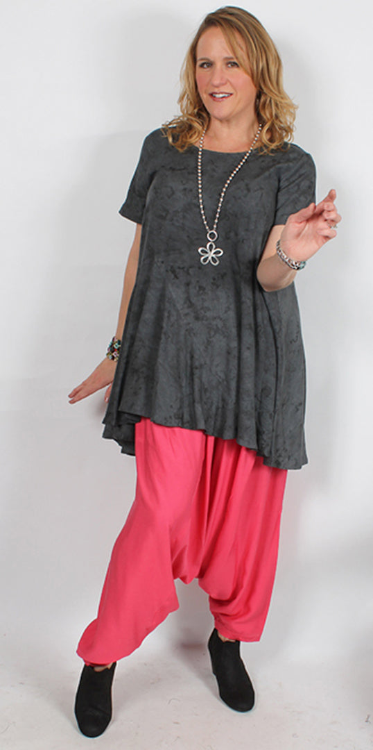 SunHeart Hot Pink Hip-Hop Sharwal Harem Pants Moroccan Cotton Lagenlook Sml-2x