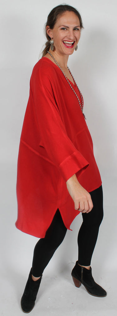 Ruby Red Dairi Fashions Moroccan Cotton Nobi 2-Pocket Top Sml-7x
