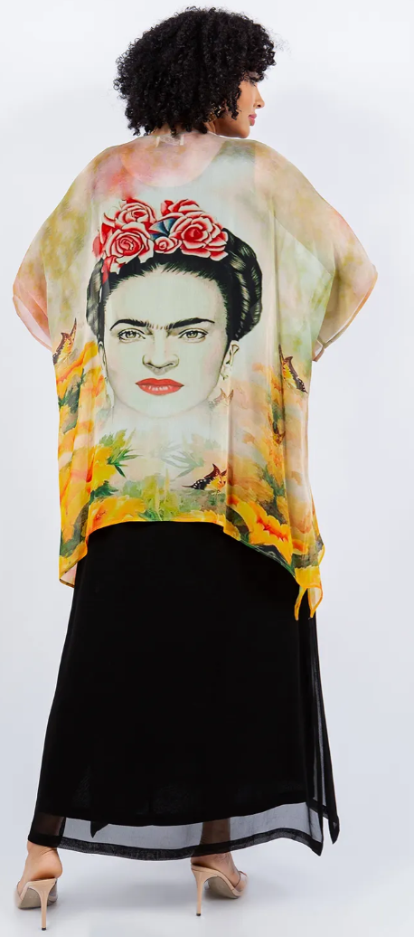 Frida Kahlo Our Artists Icon Oversize Tunic Top Lagenlook Boho Hippie Chic SML-6X+