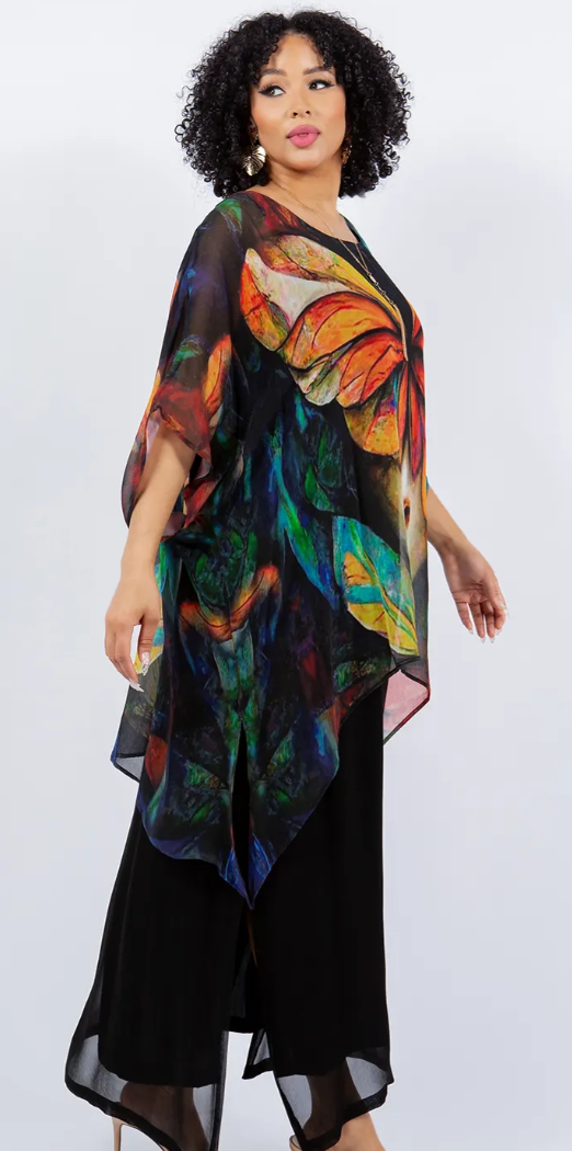 Butterfly Woman Oversize Pacifica Tunic Lagenlook Boho Hippie Chic SML-6X+