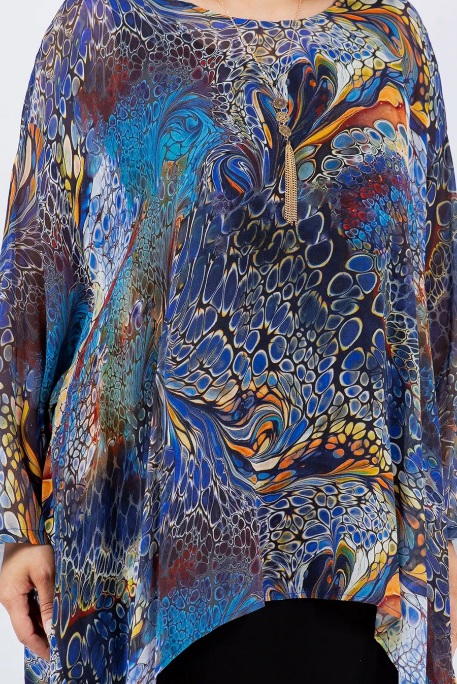 New! Cosmic Nebula Mosaic hi-low Tunic Top Boho Hippie Chic Resort Wear Sml-10X