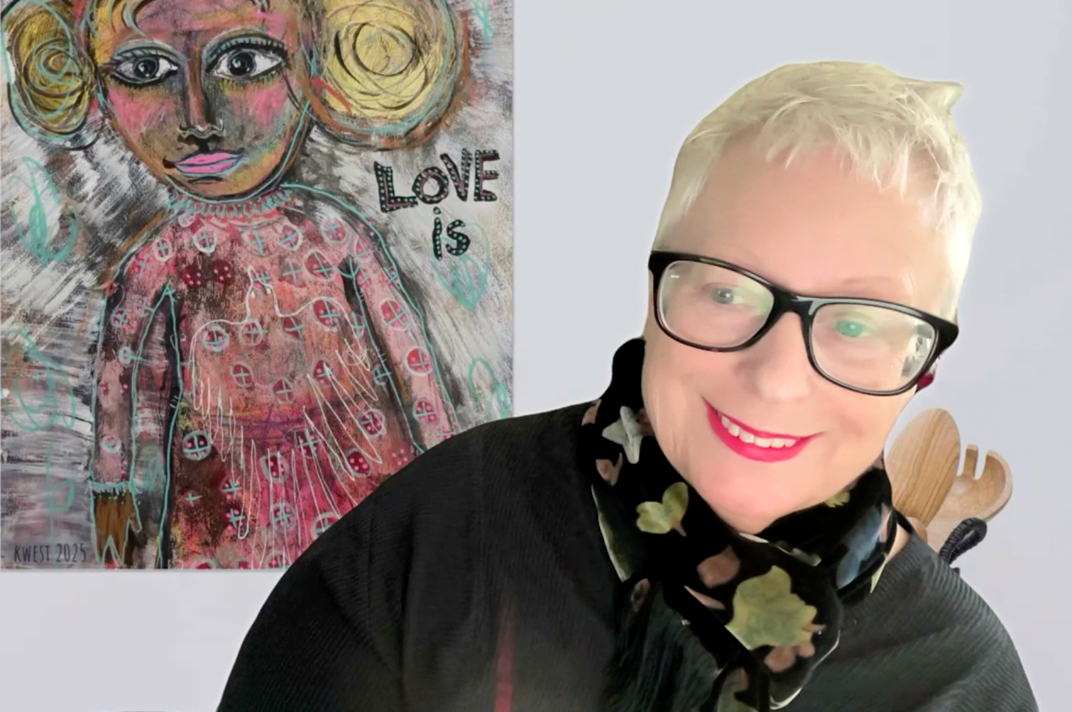 11"x14" Love Is Original Painting Folk Art Outsider ARt Spiritual empowerment