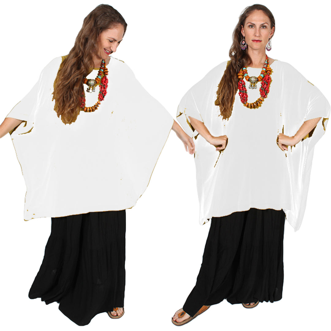 Tienda Ho 5 WHITE Austria Poncho Top Moroccan Cotton Sml-7X