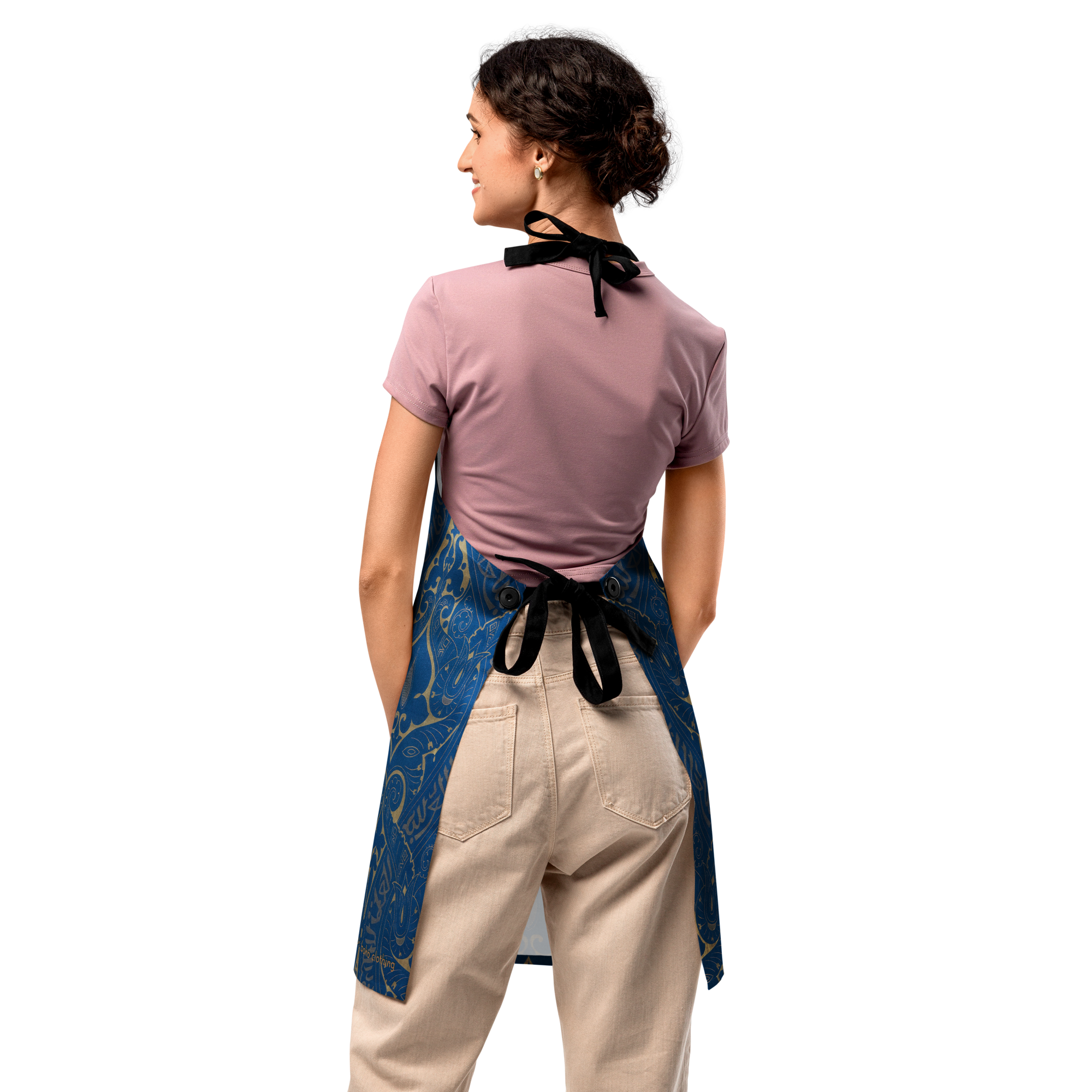 Blue Kasbah Luxe Vintage Apron Chef DIY Kitchen Foodie Artist