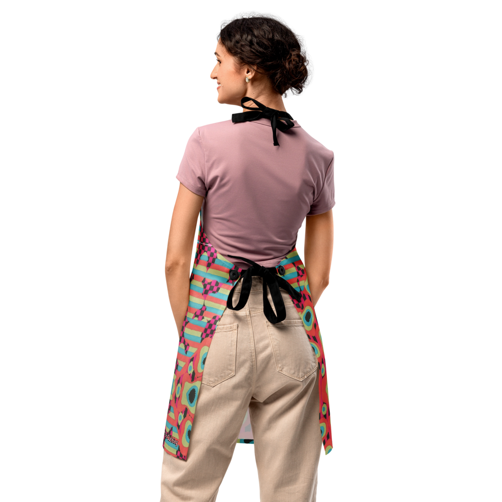 🧿 60's Were Good to Me Retro Bloom Apron – Festival Kitchen Pop Art by SunHeart