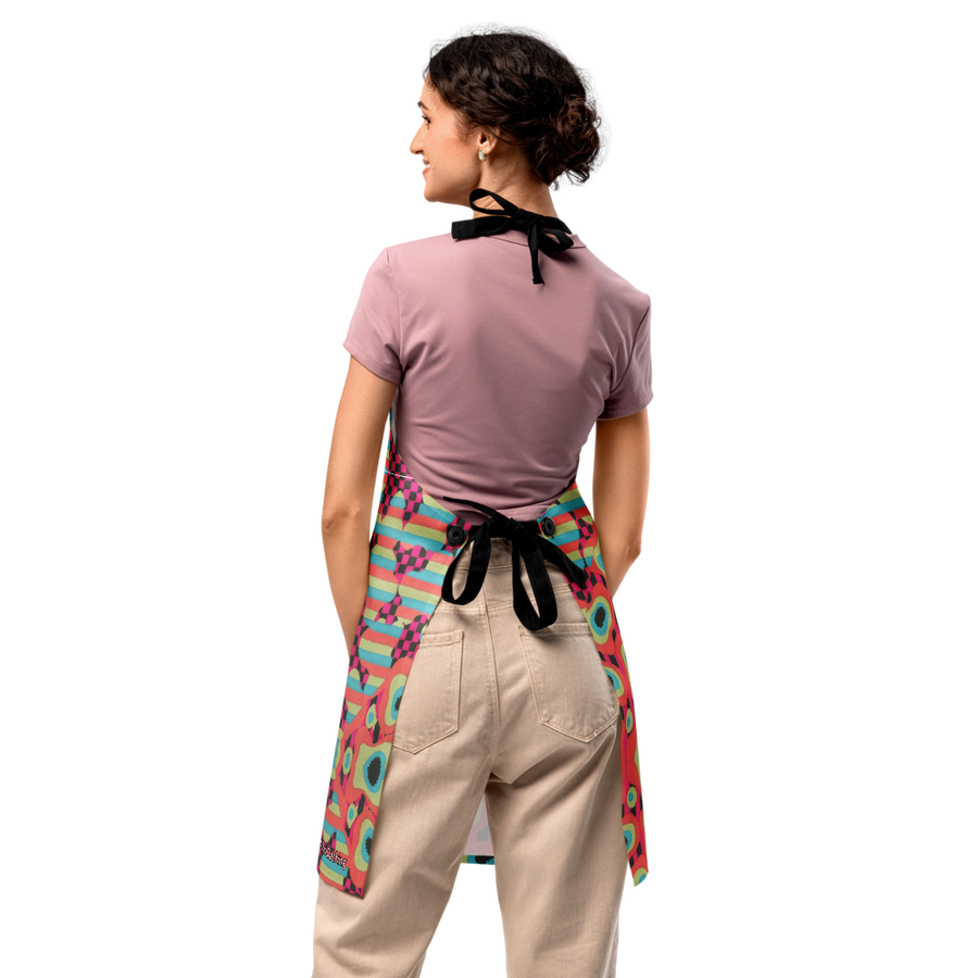 🧿 60's Were Good to Me Retro Bloom Apron – Festival Kitchen Pop Art by SunHeart