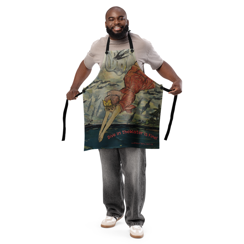 Dive In – The Water is Fine! Artistic Vintage Apron
