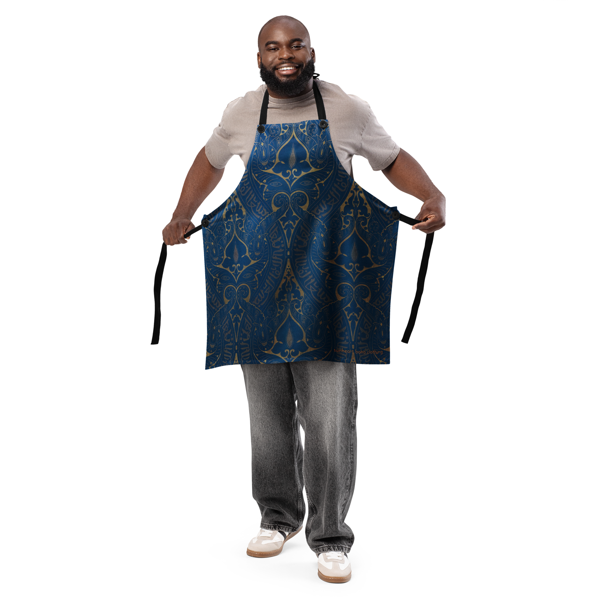 Blue Kasbah Luxe Vintage Apron Chef DIY Kitchen Foodie Artist