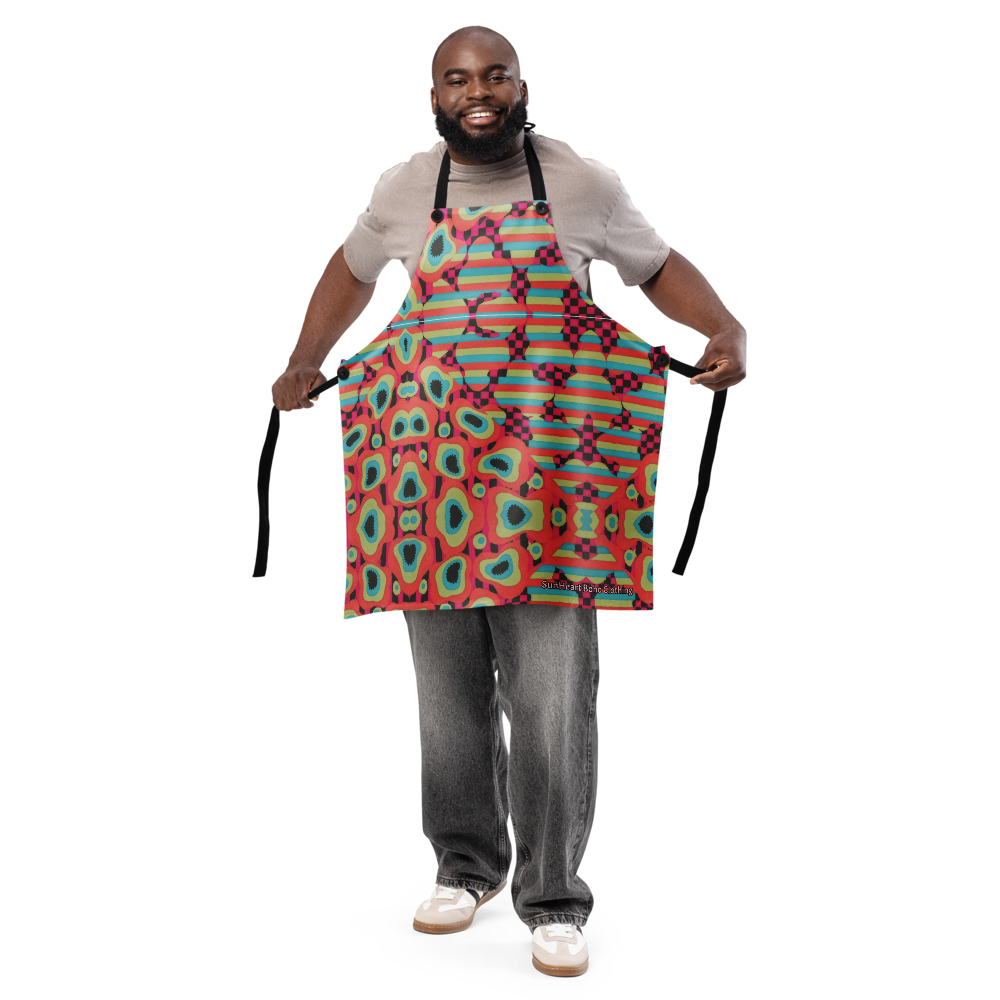 🧿 60's Were Good to Me Retro Bloom Apron – Festival Kitchen Pop Art by SunHeart