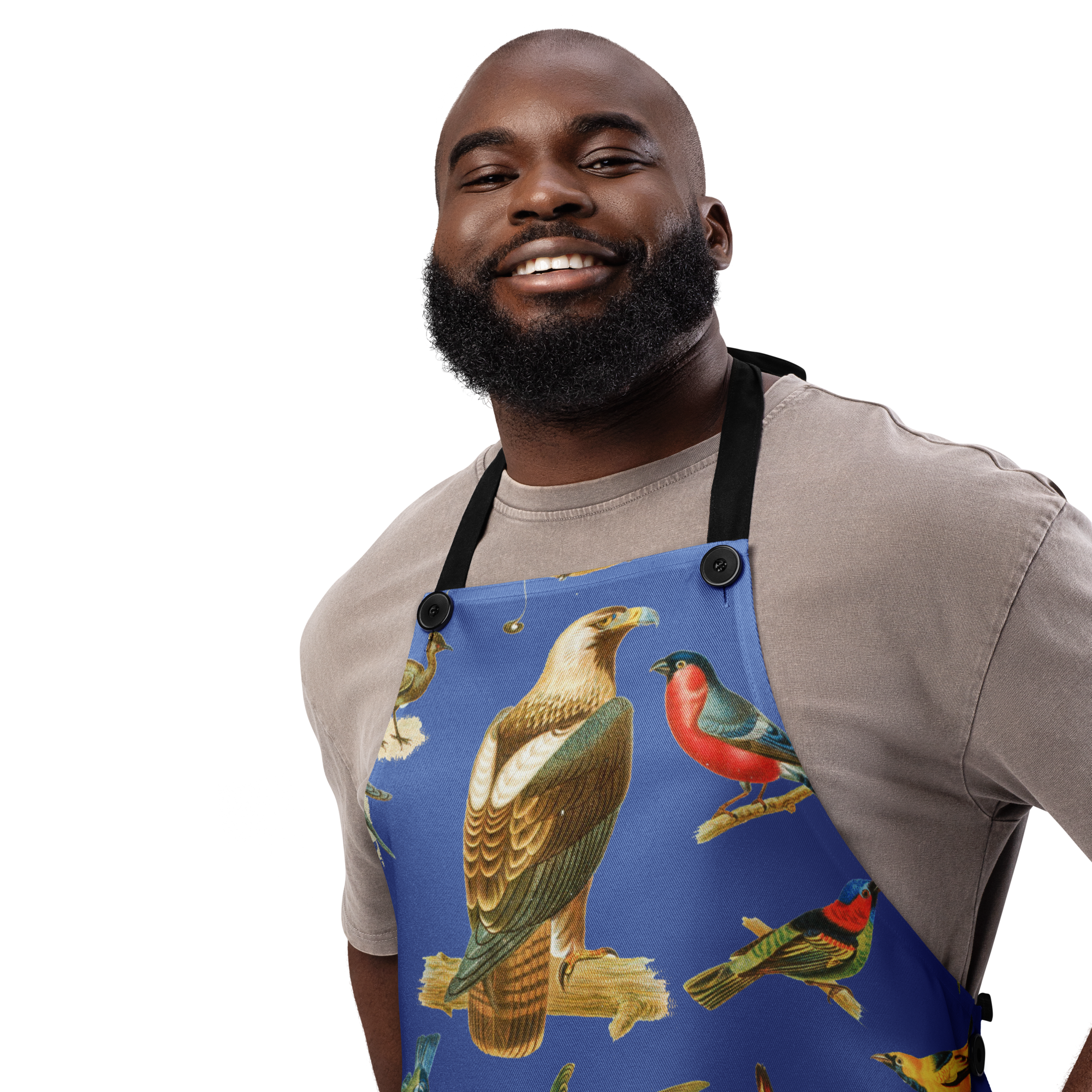 Birds of a Feather Apron – Blue Chef Apron for Foodies, Artists & Birdwatchers