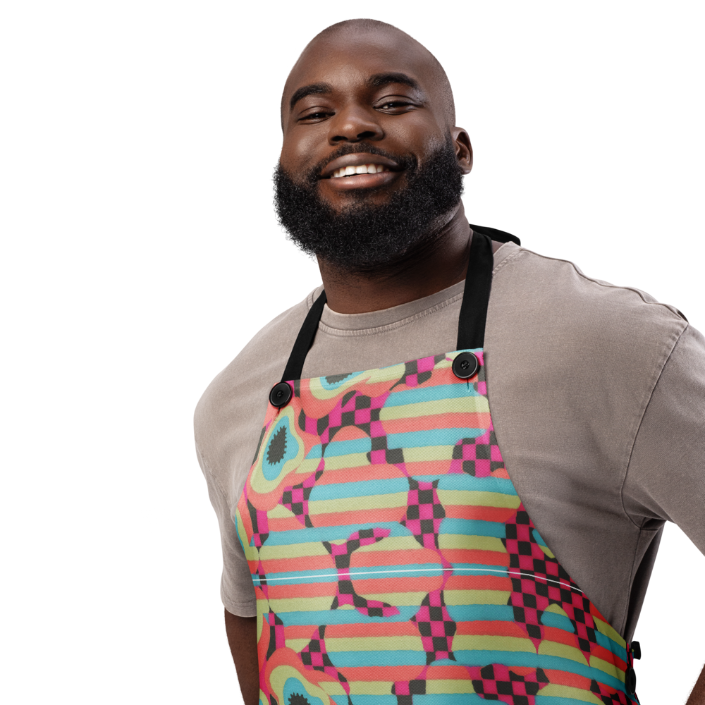 🧿 60's Were Good to Me Retro Bloom Apron – Festival Kitchen Pop Art by SunHeart