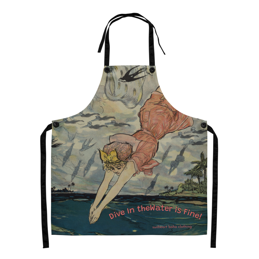 Dive In – The Water is Fine! Artistic Vintage Apron