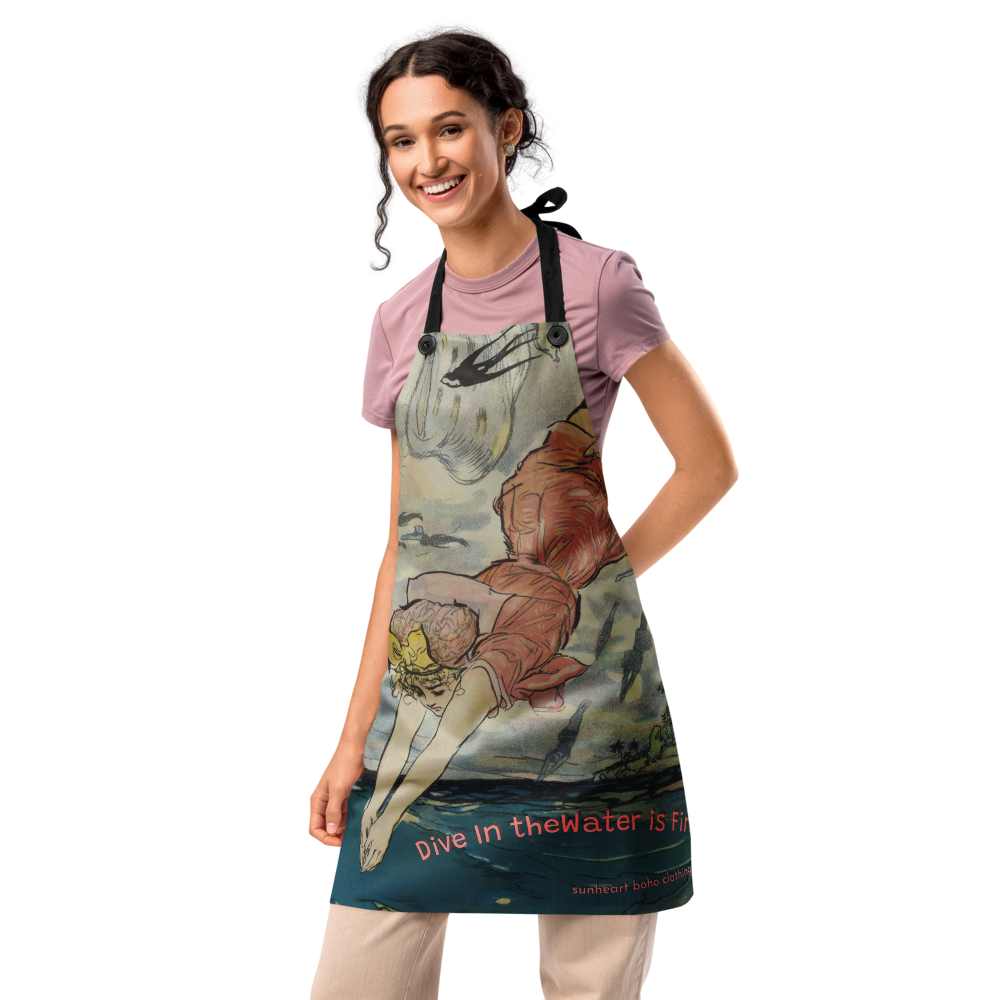 Dive In – The Water is Fine! Artistic Vintage Apron