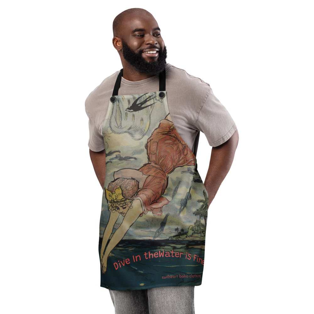 Dive In – The Water is Fine! Artistic Vintage Apron