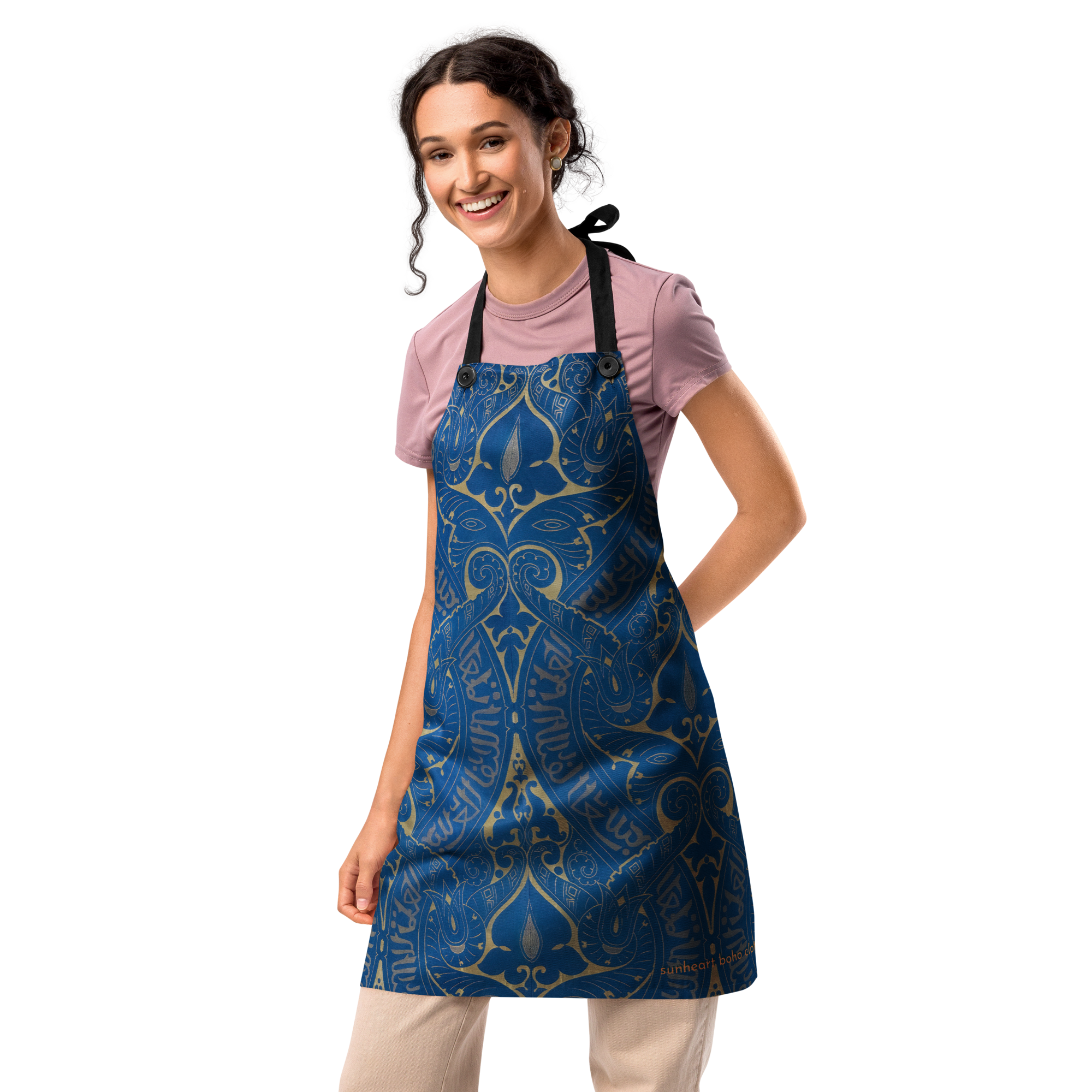 Blue Kasbah Luxe Vintage Apron Chef DIY Kitchen Foodie Artist