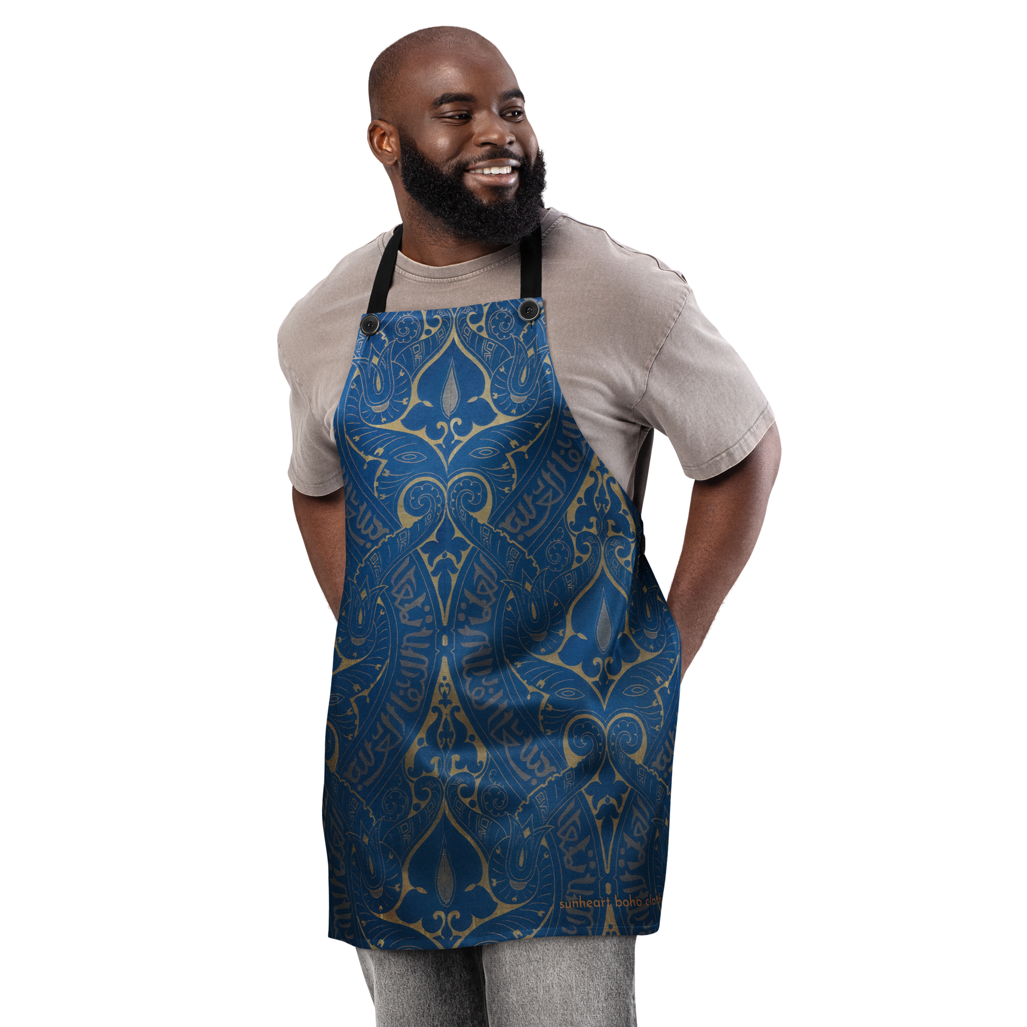 Blue Kasbah Luxe Vintage Apron Chef DIY Kitchen Foodie Artist
