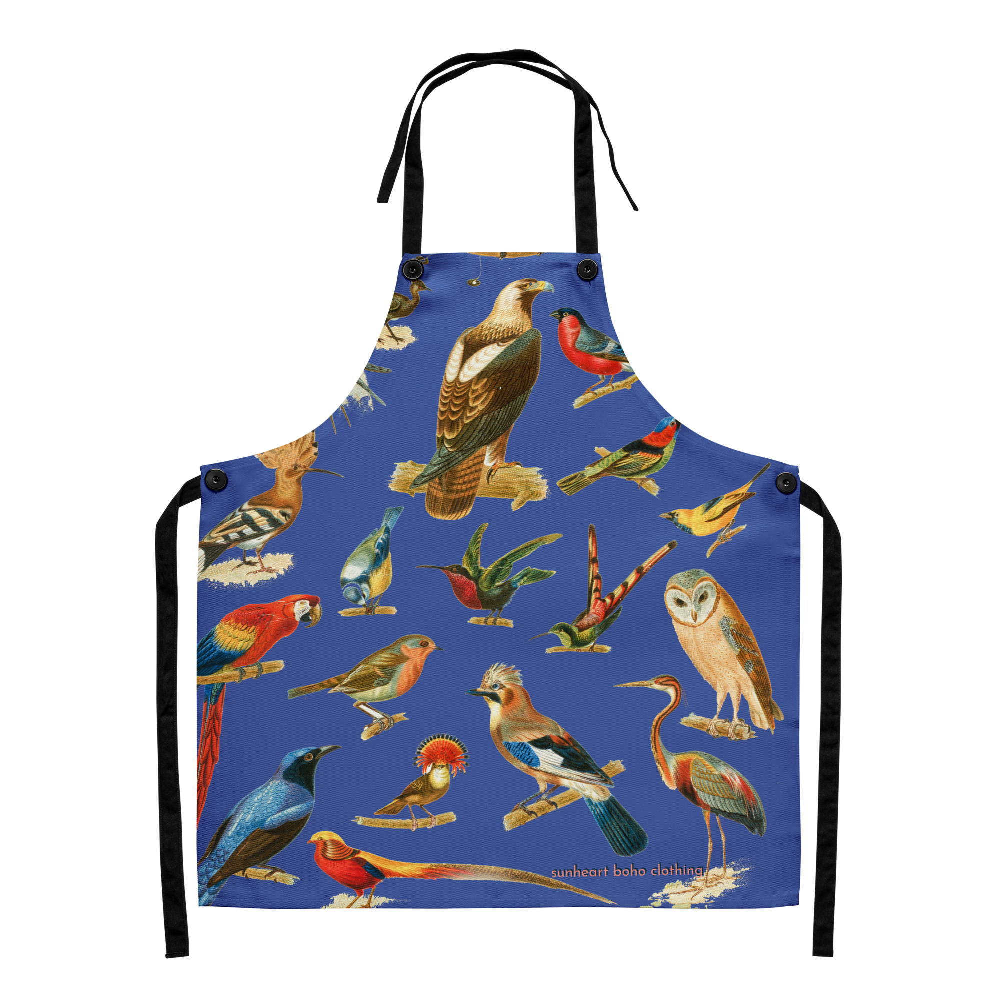 Birds of a Feather Apron – Blue Chef Apron for Foodies, Artists & Birdwatchers