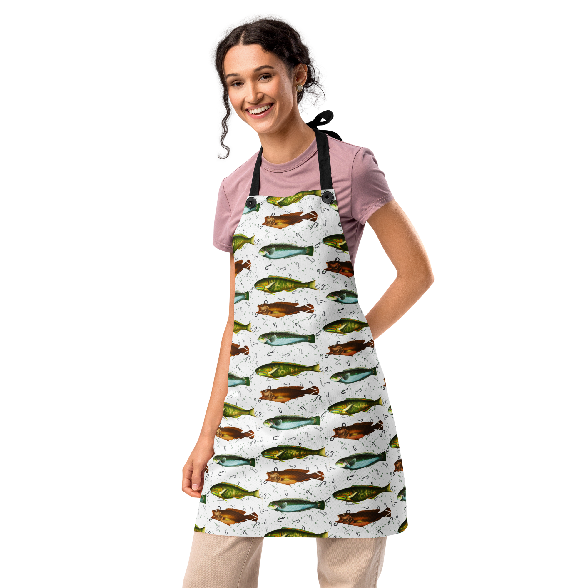 Fish Hooks Catch of the DAy  Chefs Apron Foodie Artist Edition