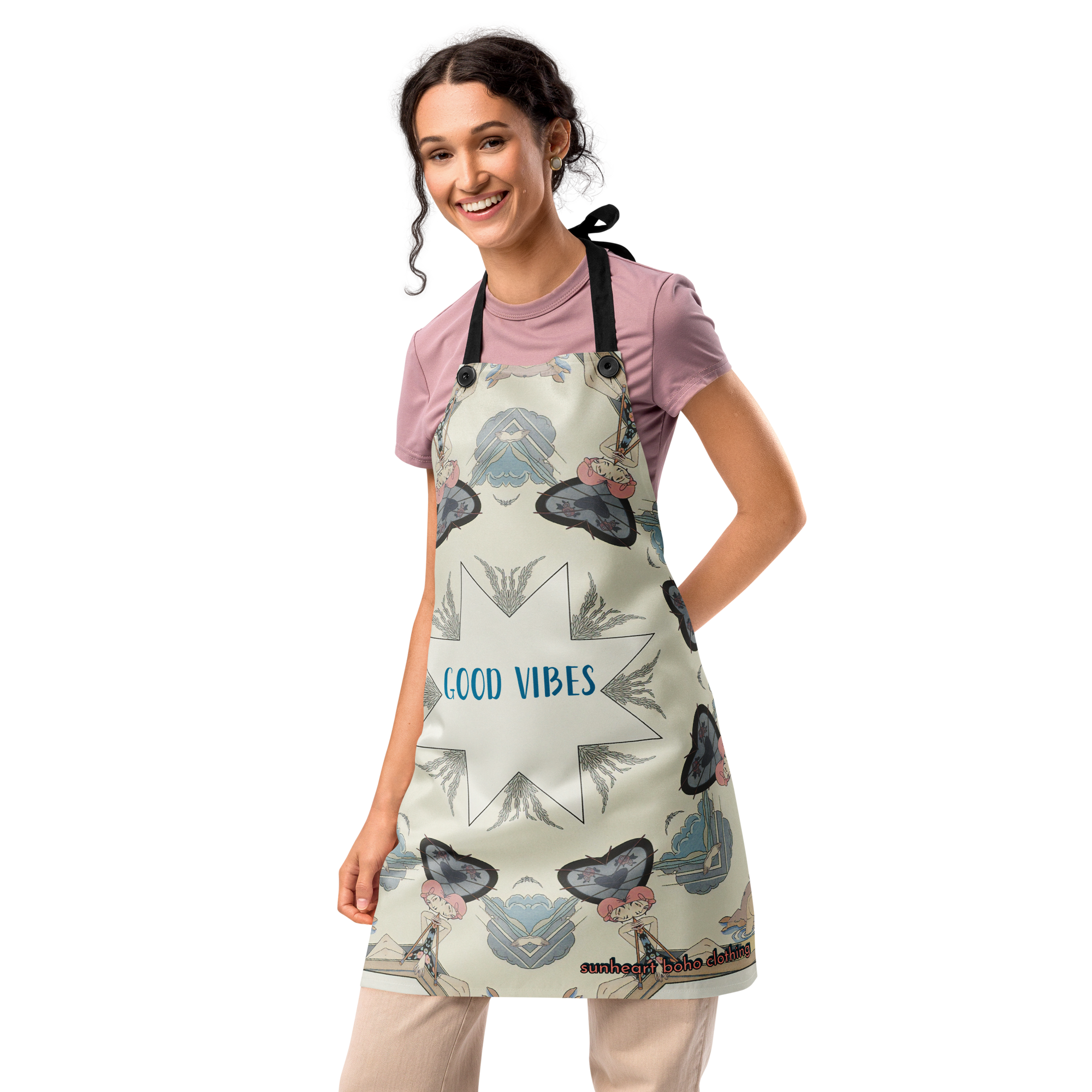 Art Deco Gals Apron – Good Vibes Vintage Boho Kitchen Gift