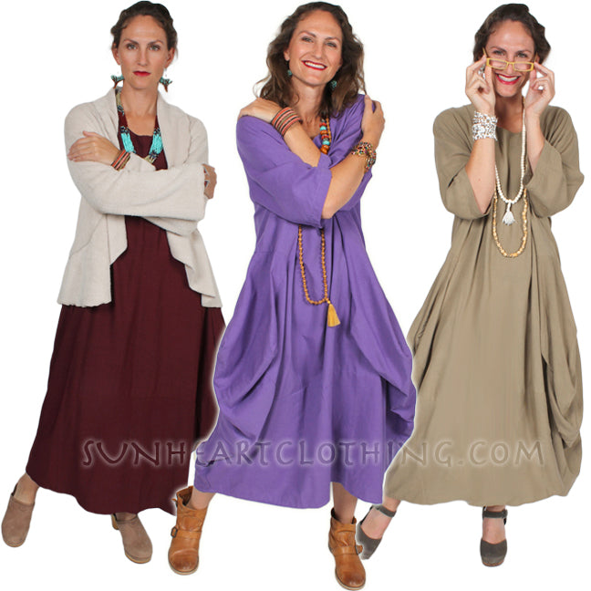 Sunheart Kabuki LINEN Lagenlook Dress Resort Wear Boho Sml-3x