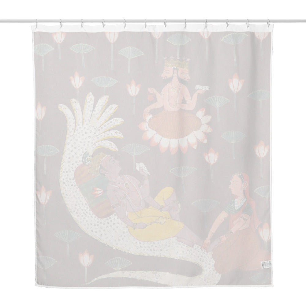Hindu Deity Art Shower Curtain – Spiritual Boho Bathroom Decor Goddess Vibes