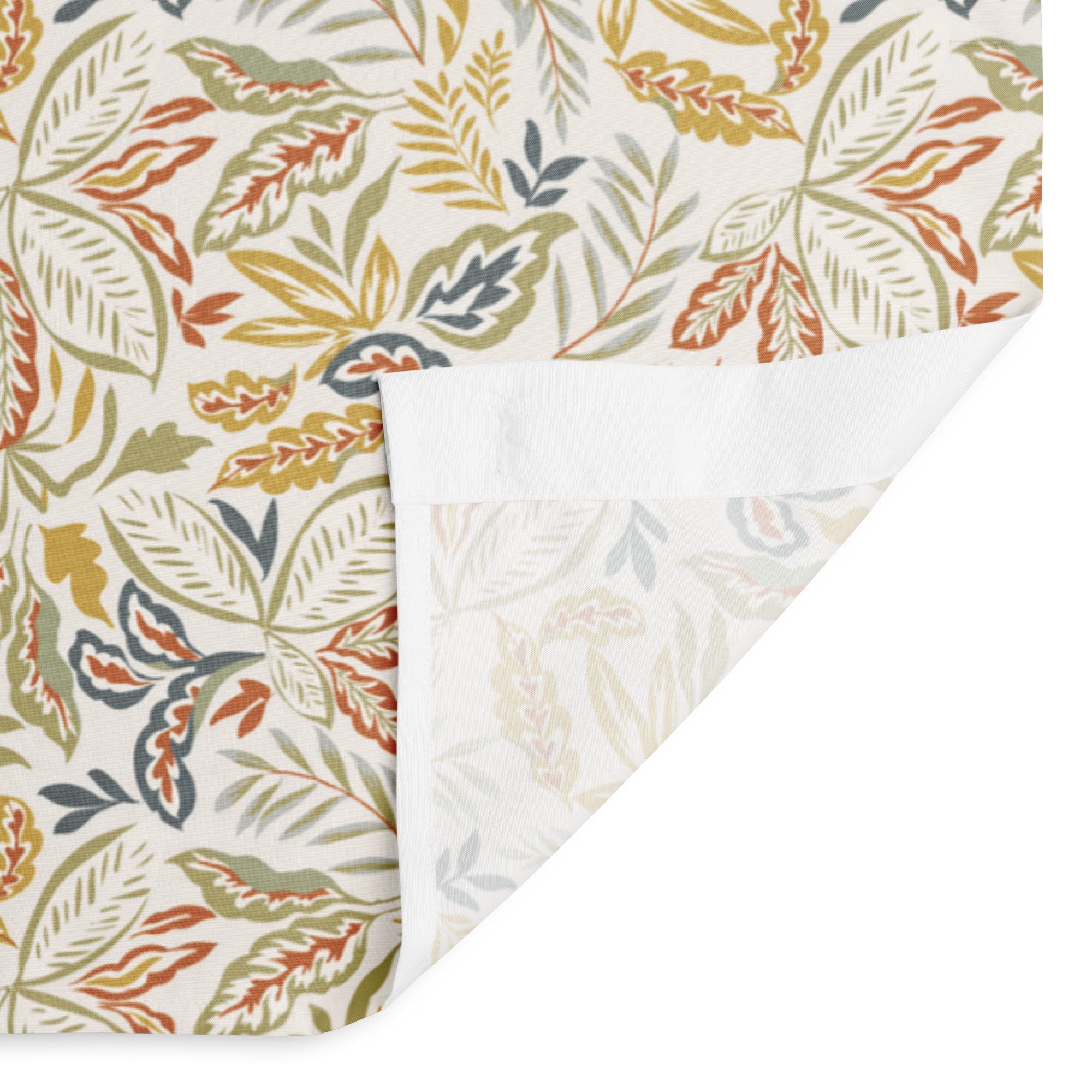 Temple of Light Botanical Shower Curtain – Golden Leaves & Natural Boho Elegance