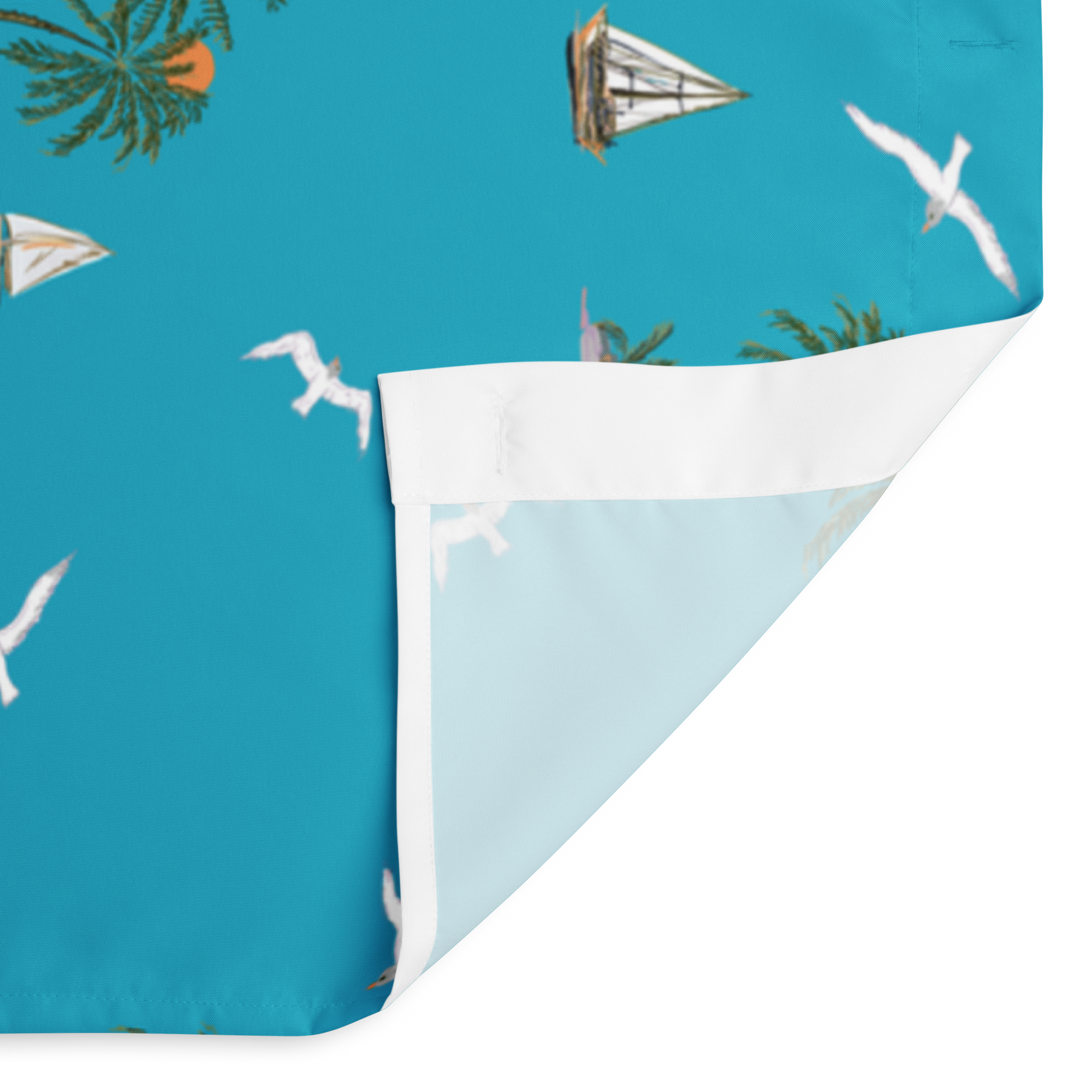 Seagulls & Sailors Coastal Shower Curtain – Nautical Boho Beach Bathroom Decor, Blue Ocean ThemeBathroom & Spa Decor