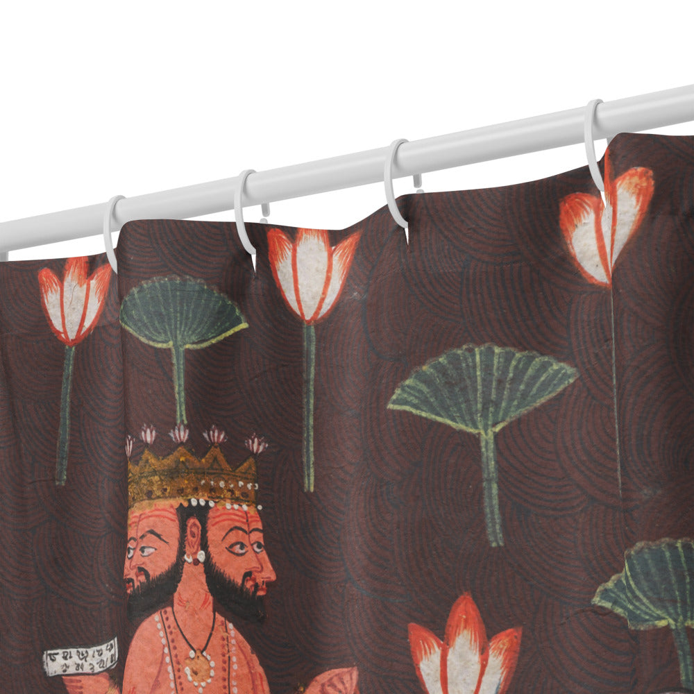 Hindu Deity Art Shower Curtain – Spiritual Boho Bathroom Decor Goddess Vibes