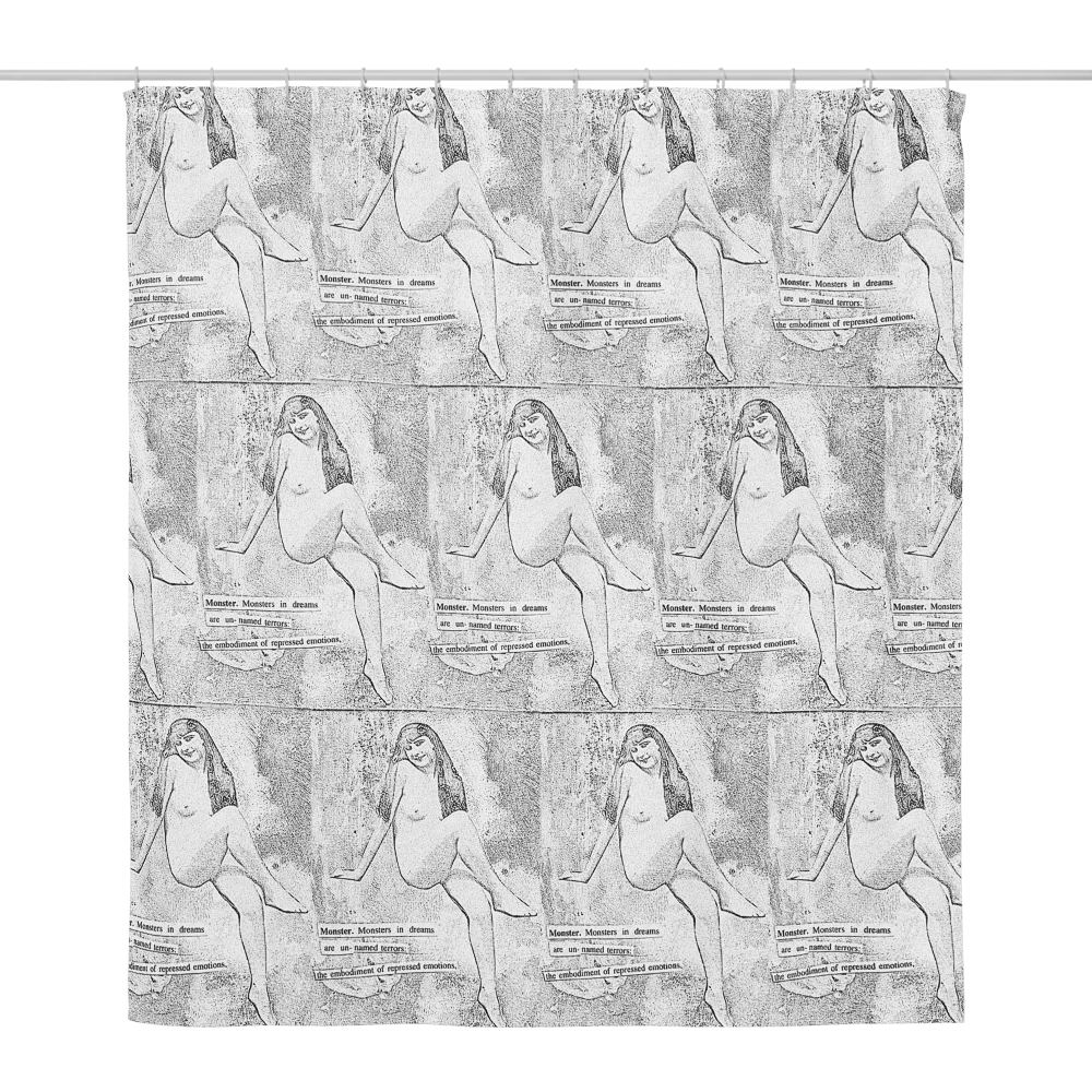 Wise Up Gal Nude Art Shower Curtain Bold Feminist Bathroom Decor Vintage Illustration Statement Piece for Empowerment and Humor