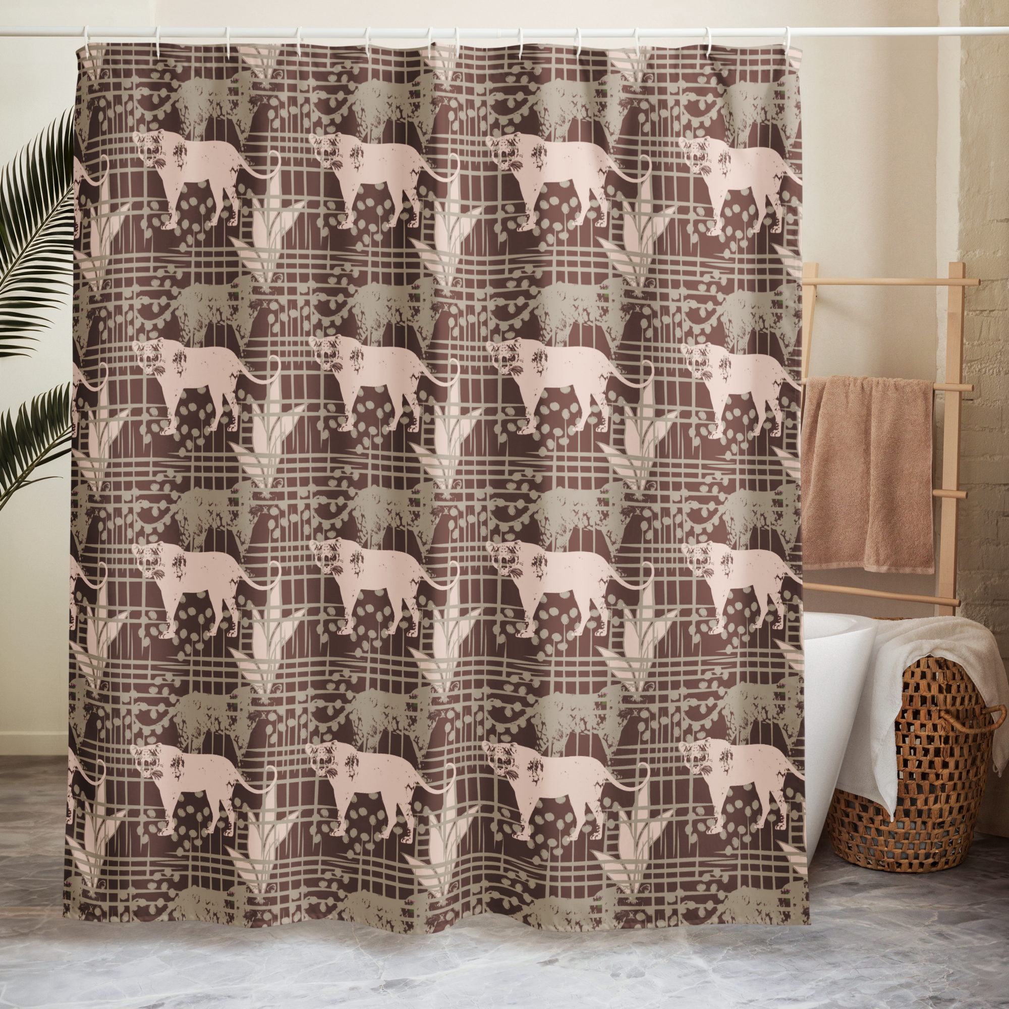 Wildcat Garden Leopard Shower Curtain Spa it UP! Unisex