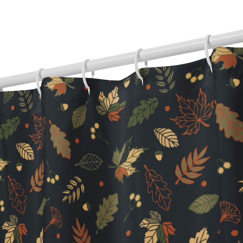 Deep Woods Leaf Shower Curtain – Boho Autumn Forest Bathroom Decor Spa