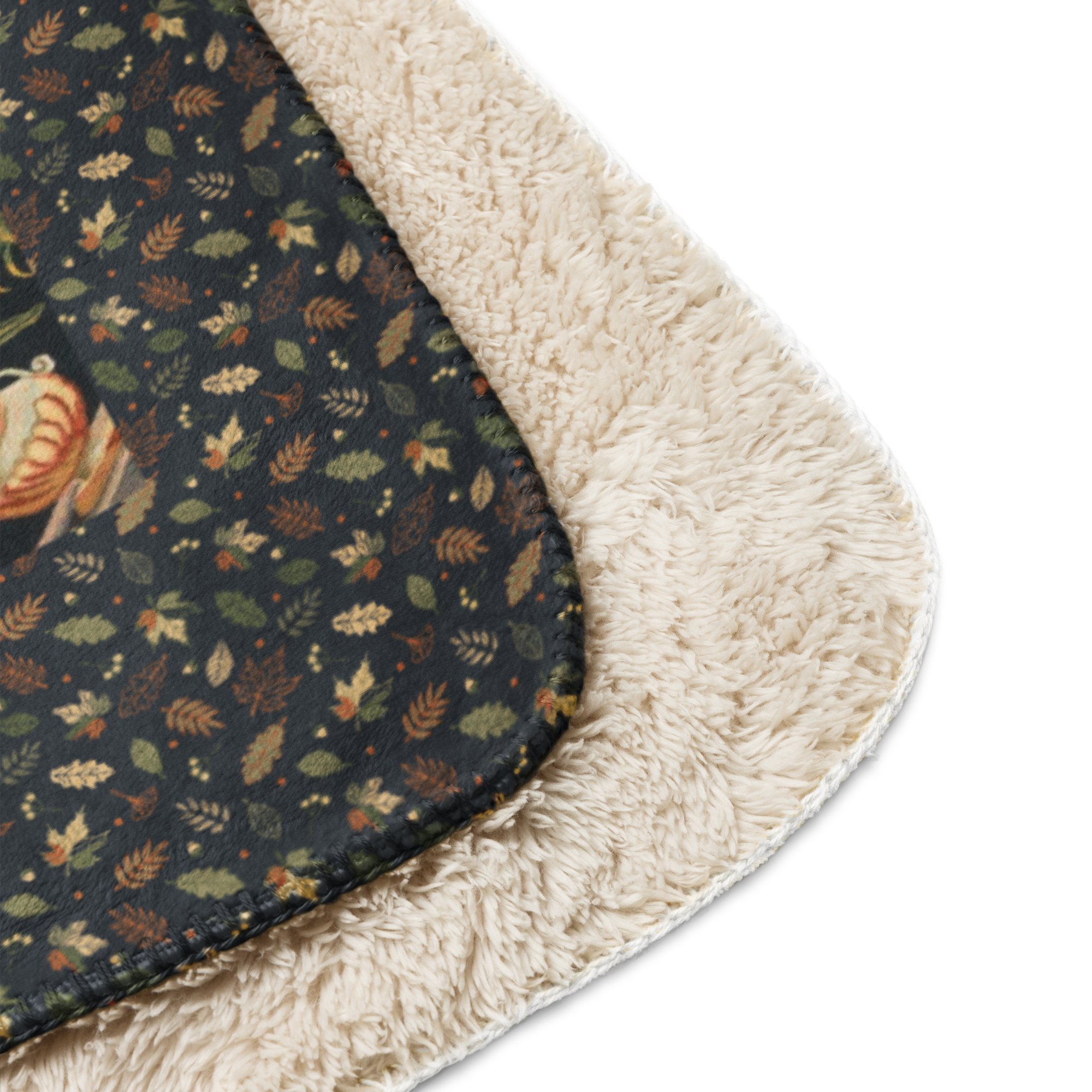 French Tapestry Enchanted Garden Sherpa Blanket – Black Floral Heirloom Throw – Old World Château Style Cozy Luxury 60"x80"