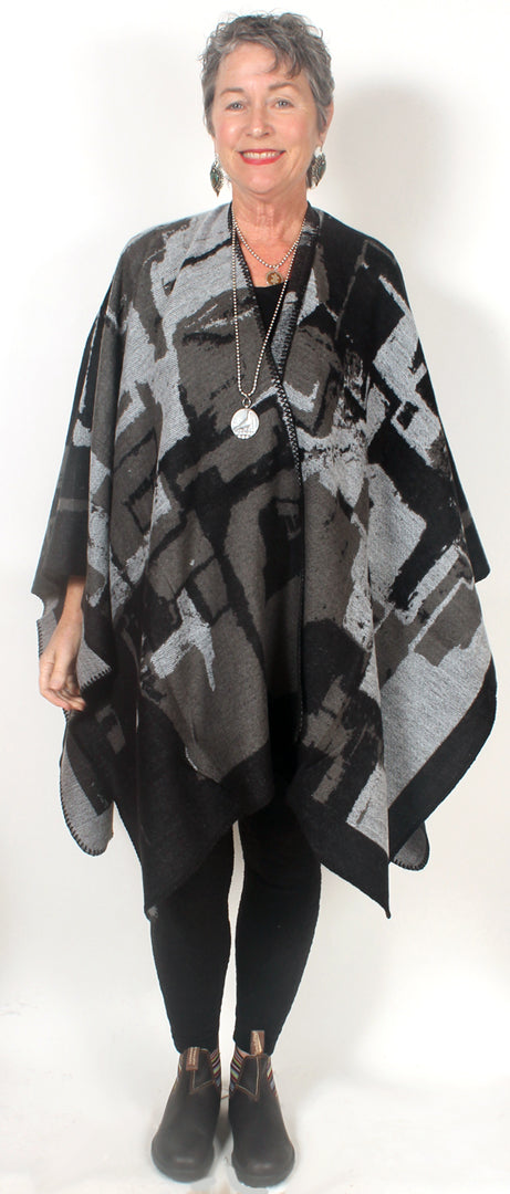 Sunheart Artist Ruana Jacket Reversible Boho Sophisticated Casual Lifestyle