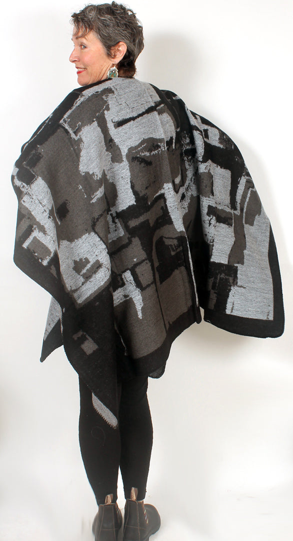 Sunheart Artist Ruana Jacket Reversible Boho Sophisticated Casual Lifestyle
