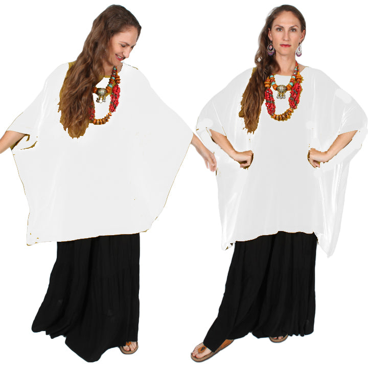 Tienda Ho 5 WHITE Austria Poncho Top Moroccan Cotton Sml-7X