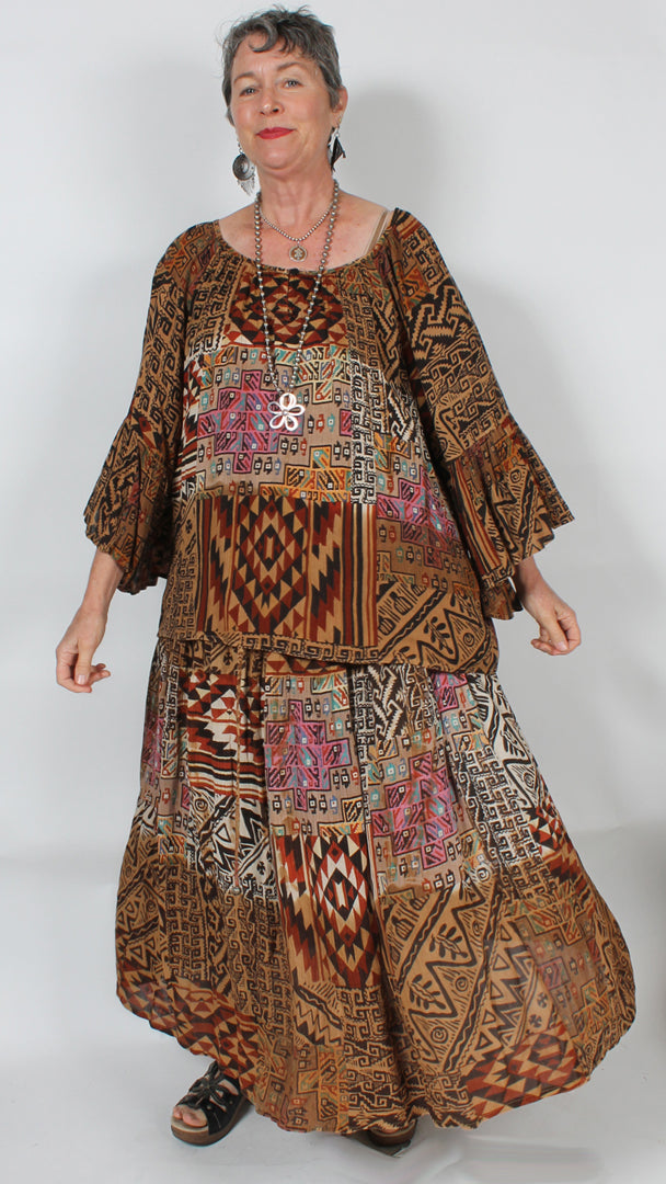 Tienda ho Peasant Blouse Boho Hippie Chic Resort Wear Sml-3x