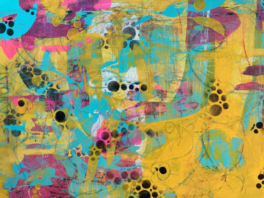 Happy Happy Joy Joy Abstract Color Field  24" x 30" Original Painting