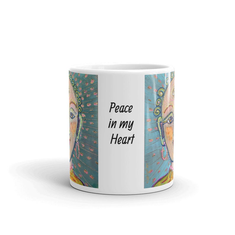 Buddha Peace in my Heart Novelty Mug Coffe Mug, Spiritual Gifts for Her, More Art Inspirational Mugs and Gifts, Coffee Tea Mug
