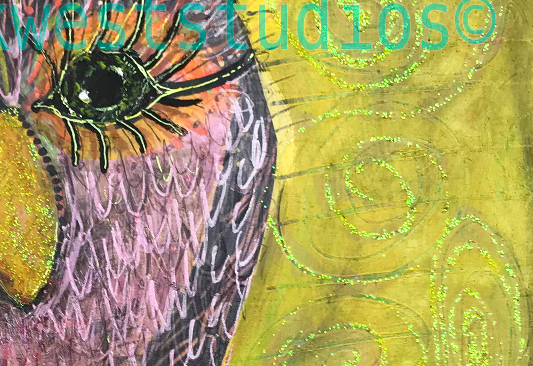 10" x 10" Wood Cradle Board Goddess Original Painting